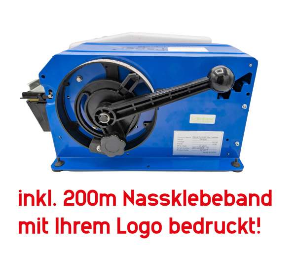 Klebestreifengeber inkl. Nassklebeband mit Ihrem Logo bedruckt! | STARTER-SET